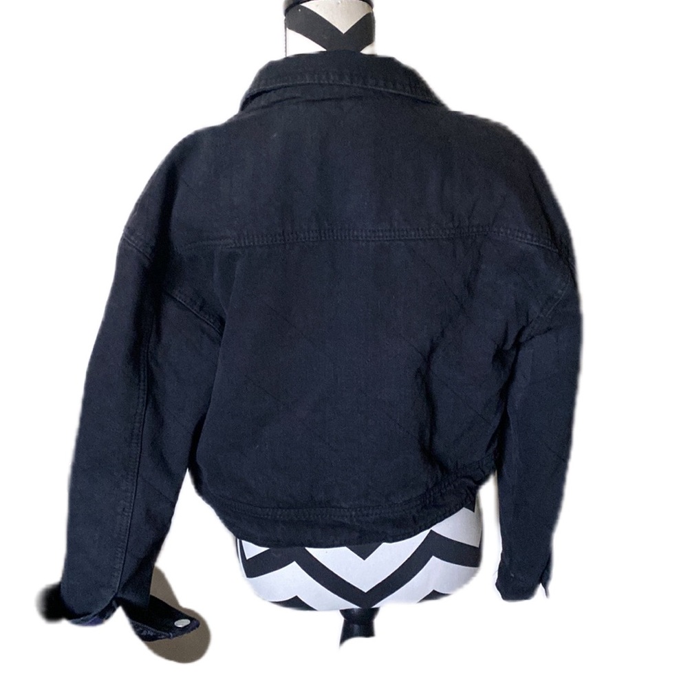 {MILA & TIFF} ~ DENIM COLLECTION- FULLY LINED ~ QUILT LOOK DENIM CROP JACKET - Picture 6 of 11
